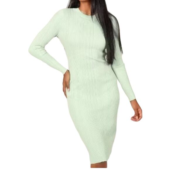 Petal & Pup Milleri Dress Long Sleeve BodyCon Open Back Sage Green Size XS NWT - Picture 1 of 9